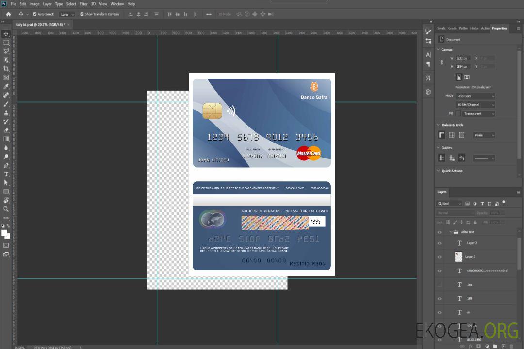 Brésil Mastercard de la banque Safra template Brésil Mastercard de la banque Safra template